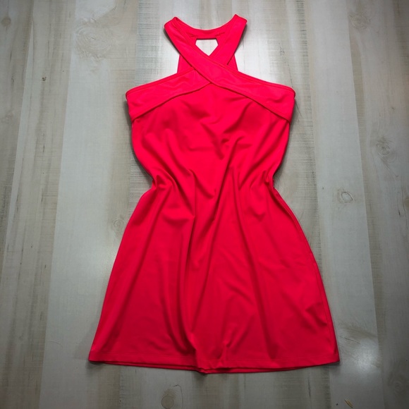 FABTETIC Pink Chicago Cross Halter Dress Size S - Picture 2 of 8